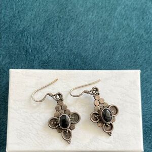 Sterling silver and onyx earrings